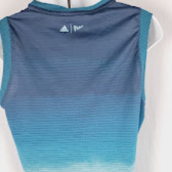 Adidas Women's Dark Blue Mint Parley Sleeveless Athletic Tennis Tank Top Size L - Picture 3 of 13